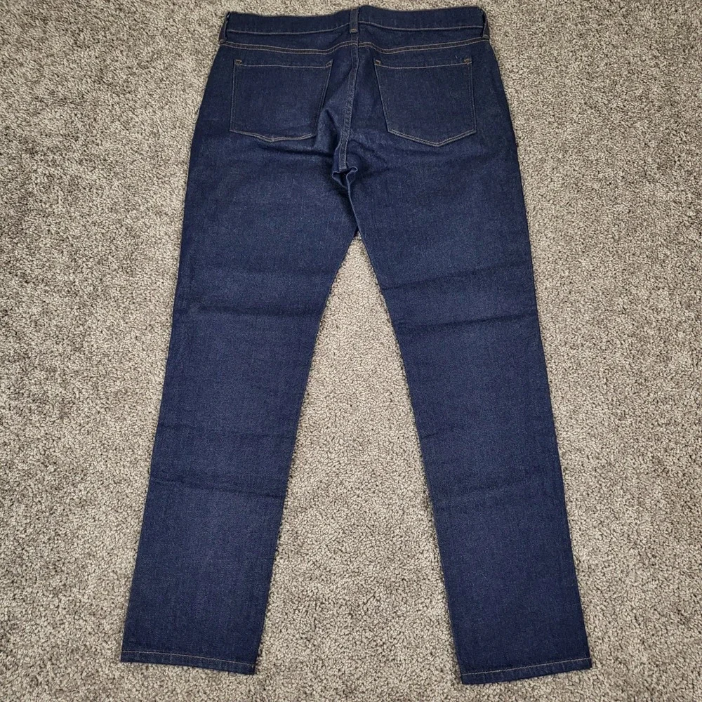 Mott & Bow Ludlow Boyfriend Jeans Womens 29x30 Fits 33x30 Dark Indigo Resin Wash